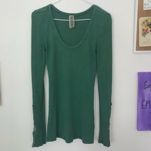 Free People Long sleeve top with lace accents